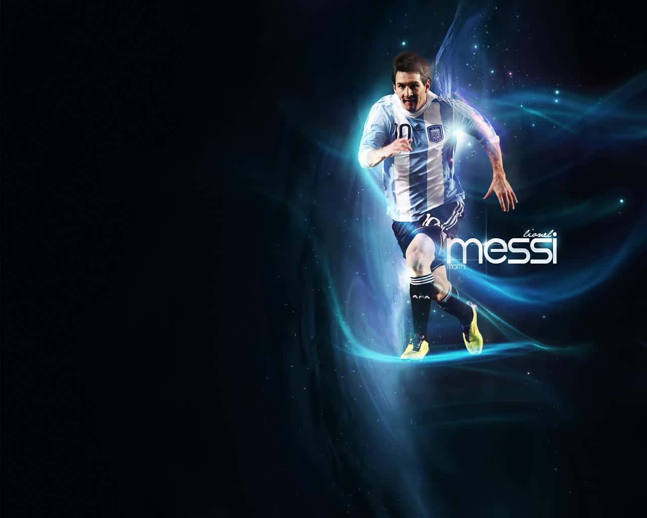 Lionel Messi Looking Cool In Blue Jacket Background