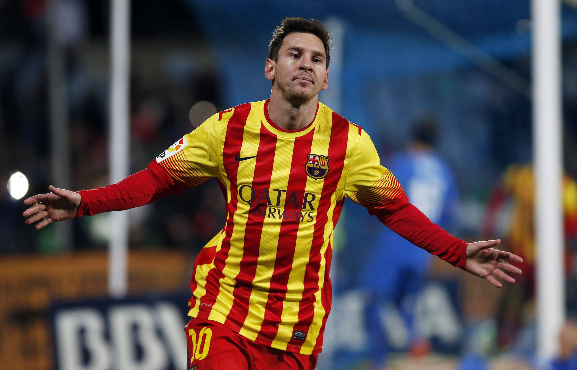 Lionel Messi Red And Yellow Jersey
