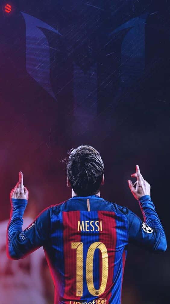 Lionel Messi Showing Off His New Iphone Background