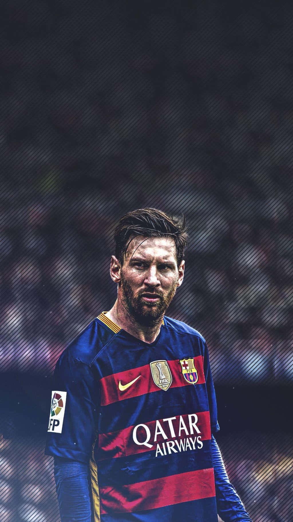 Lionel Messi, The World's Greatest Soccer Player In His Signature Fc Barcelona Colors Background