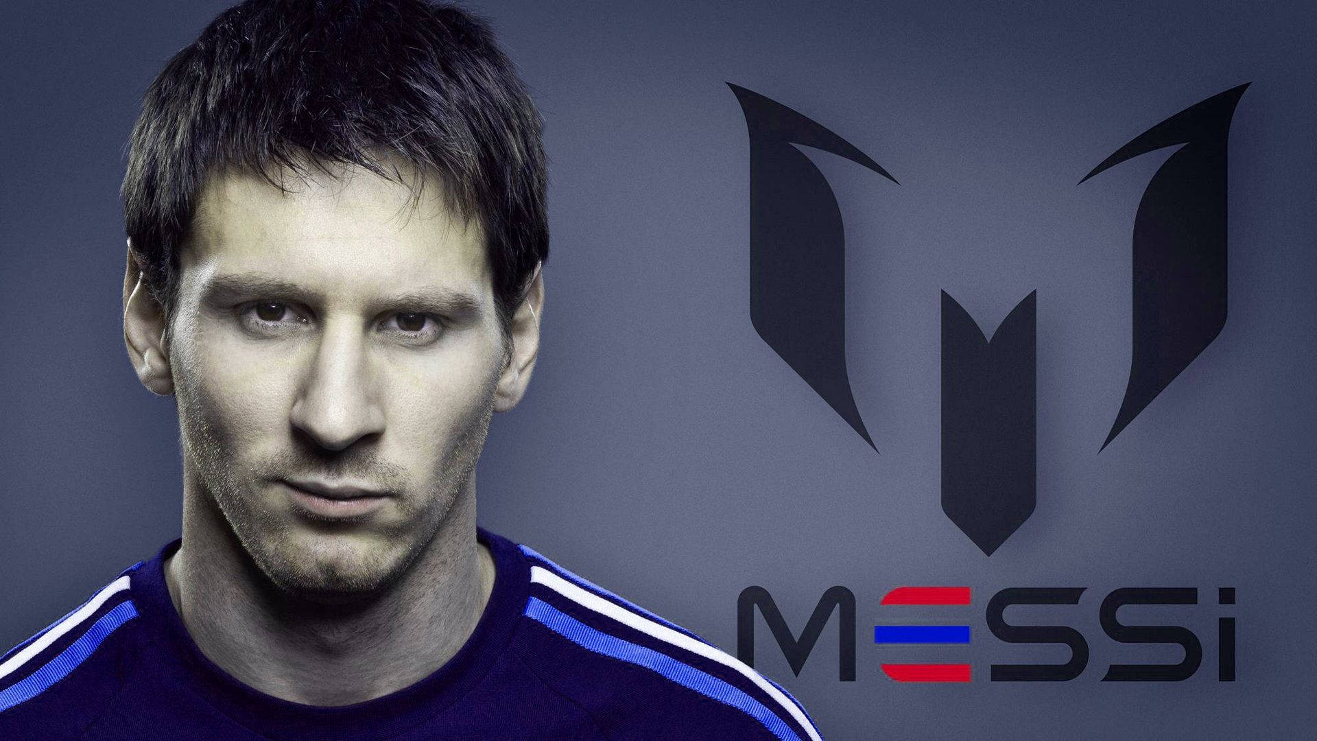 Lionel Messi With Logo And Text Background