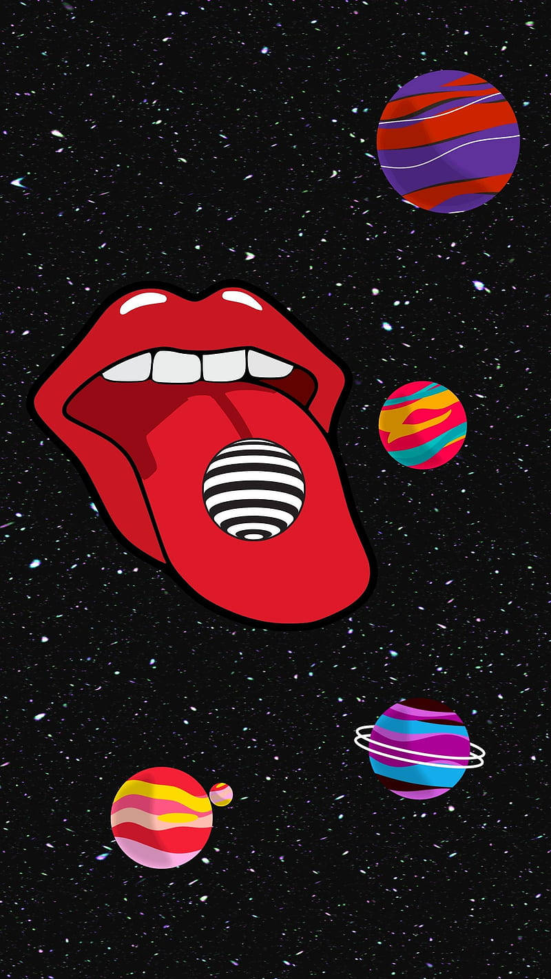 Lips Galaxy Trippy Aesthetic Background