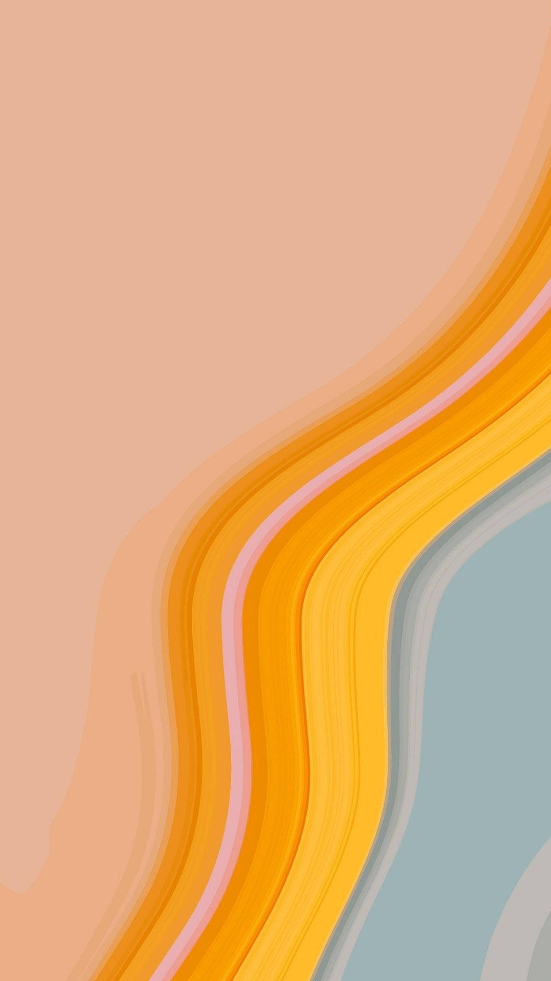 Liquid Curve On Orange Background Background