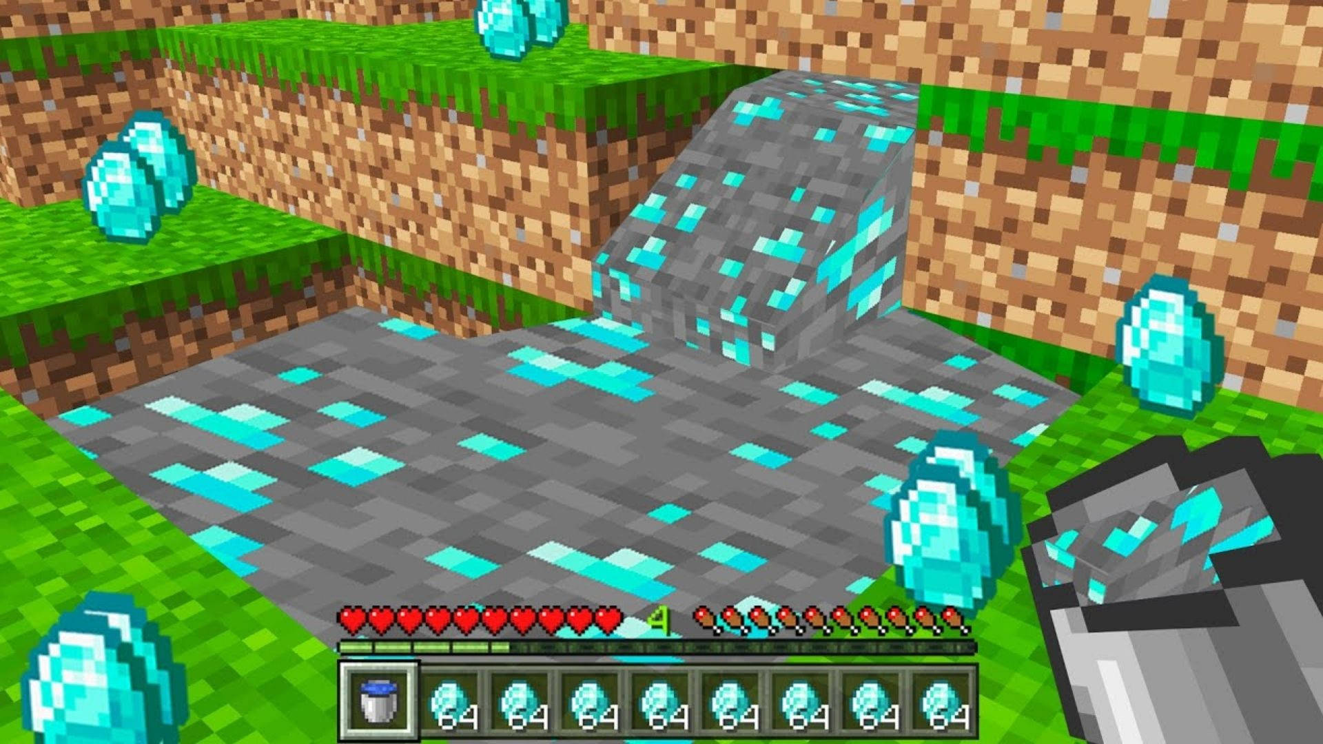 Liquid Minecraft Diamonds Background