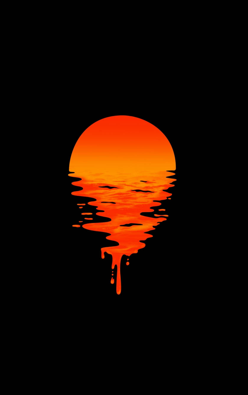 Liquid Orange Sunset Minimal Dark Iphone Background