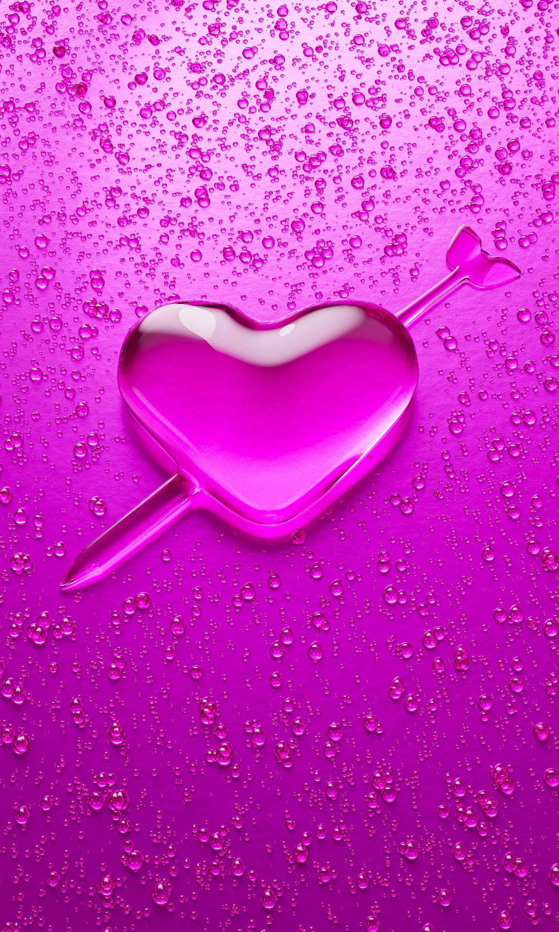 Liquid Pink 3d Iphone Heart Background