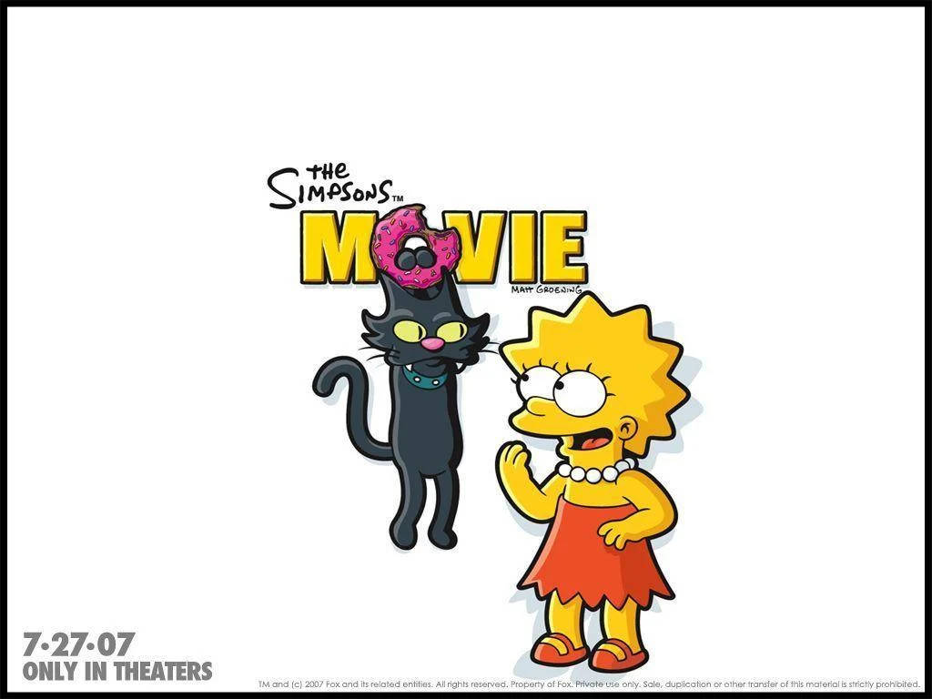 Lisa And Snowball The Simpsons Movie Poster Background