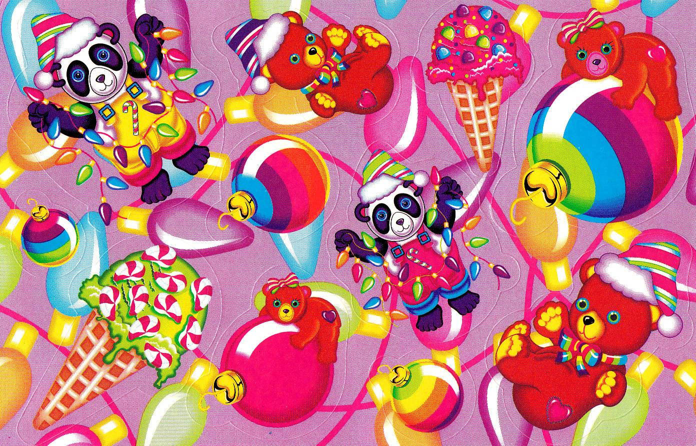 Lisa Frank Bear Stickers Background