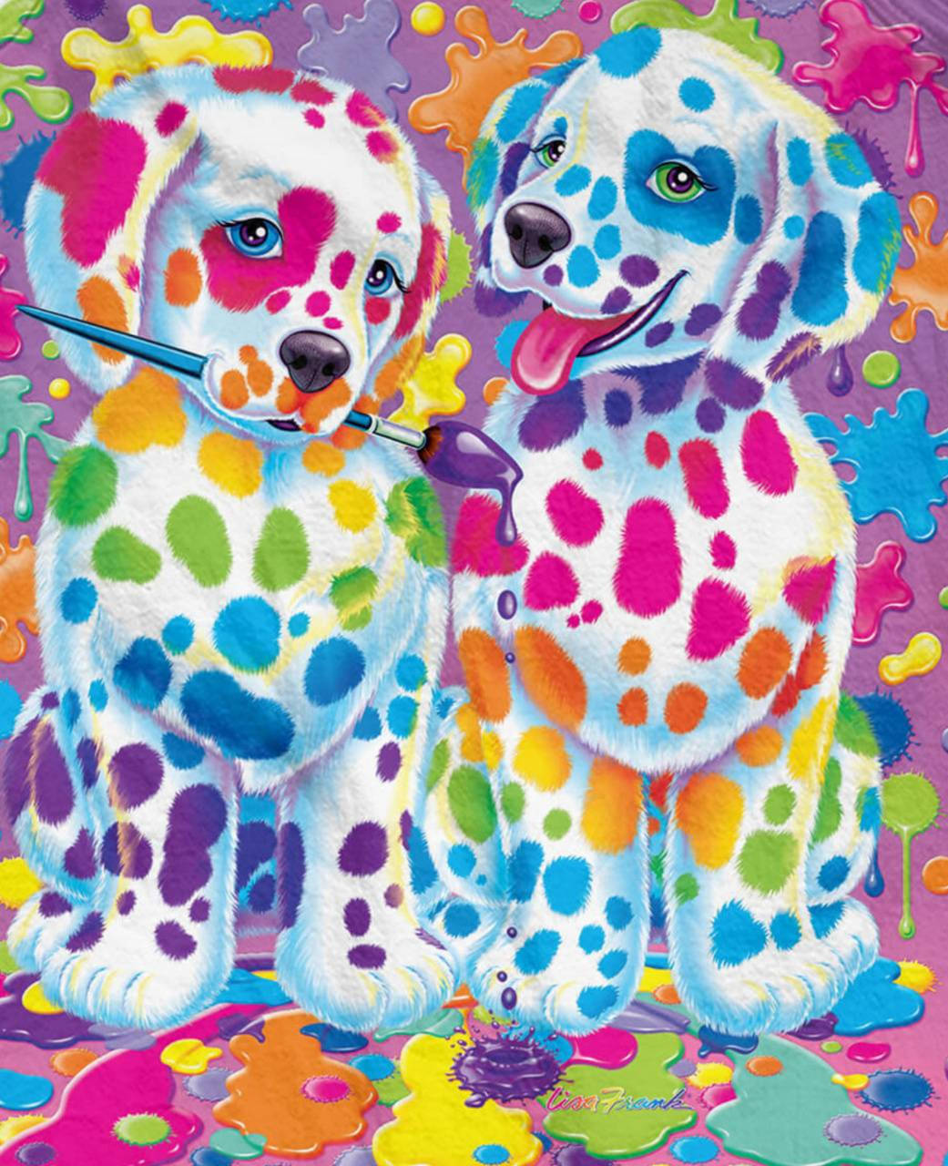 Lisa Frank Paint Puppies Background