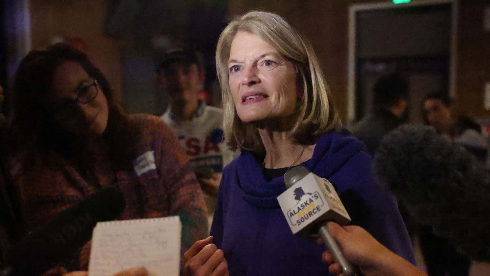 Lisa Murkowski Being Interviewed Background