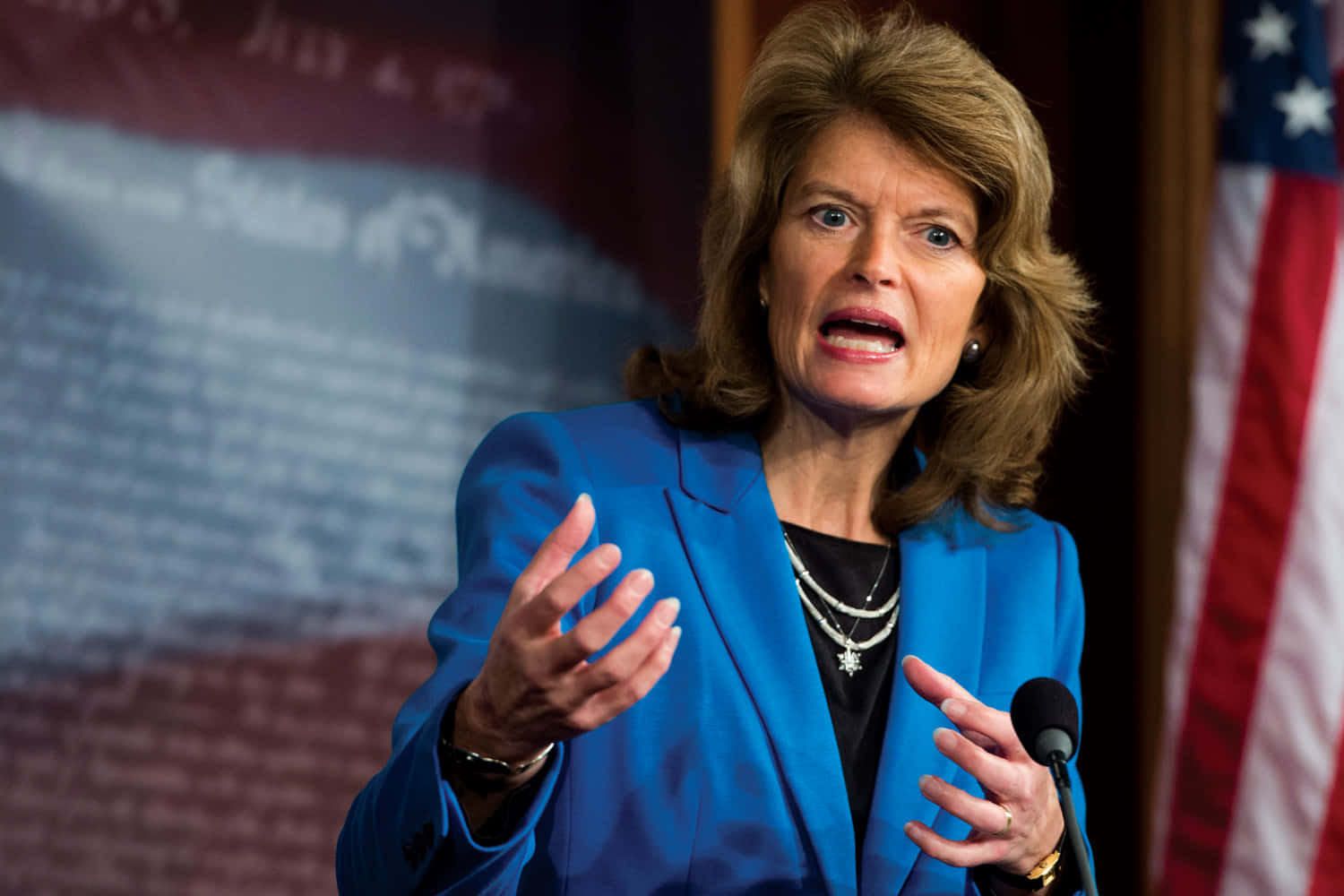 Lisa Murkowski Blue Dress Us Flag