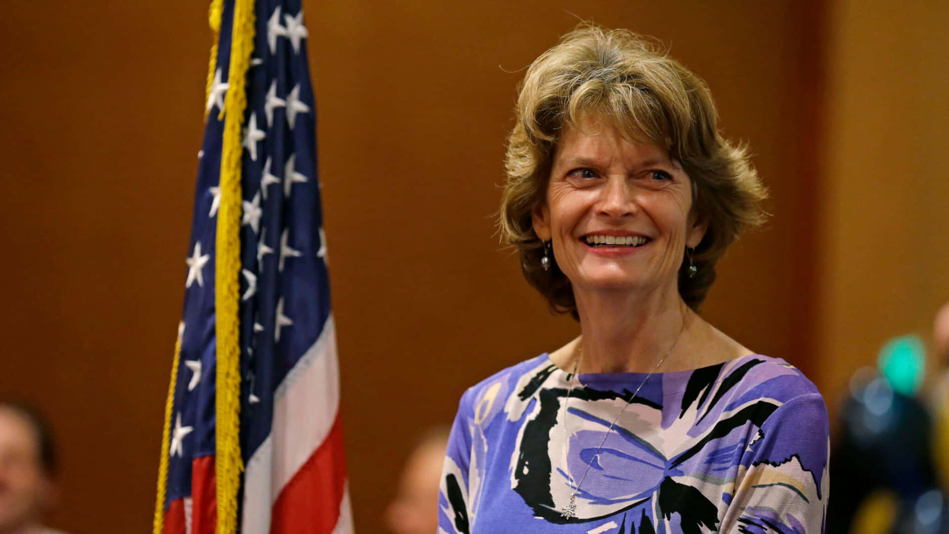 Lisa Murkowski In Butterfly Pattern Dress