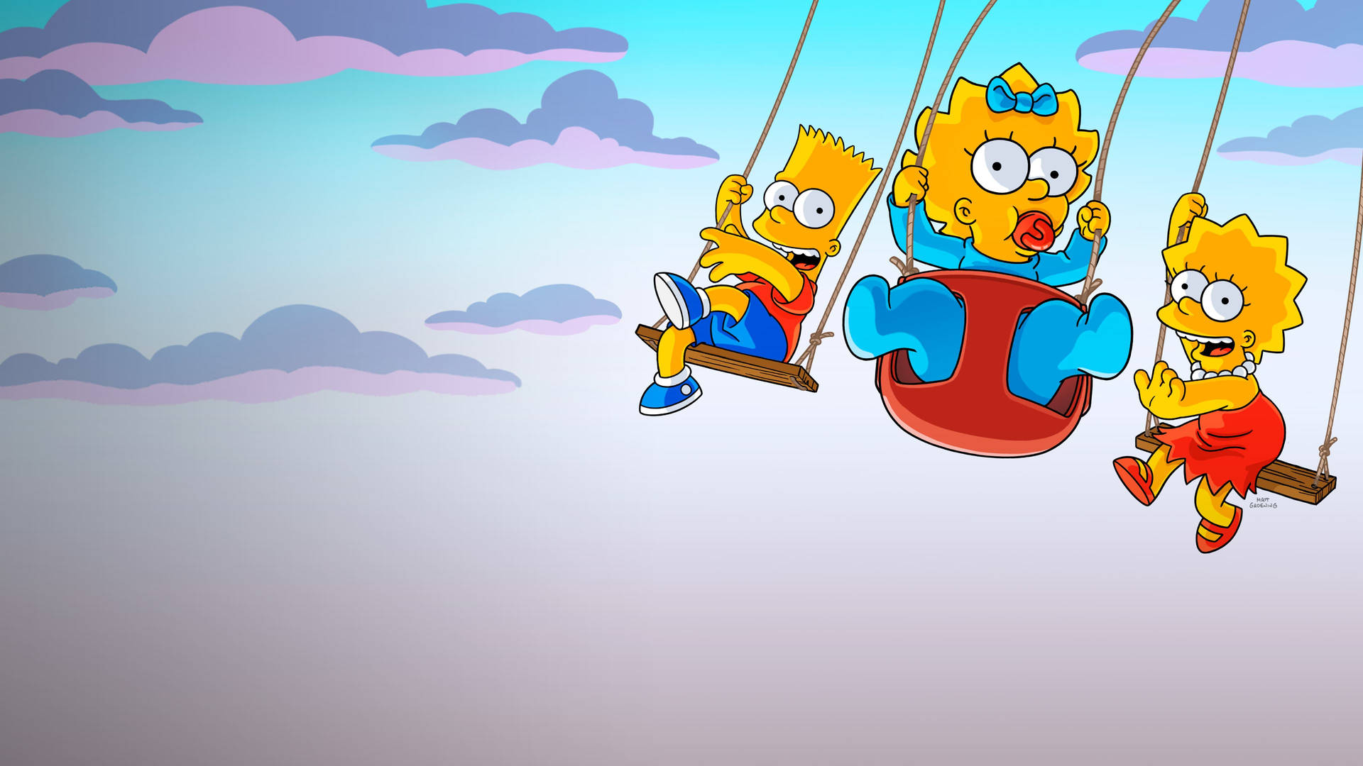 Lisa Simpson And Siblings On Swings
