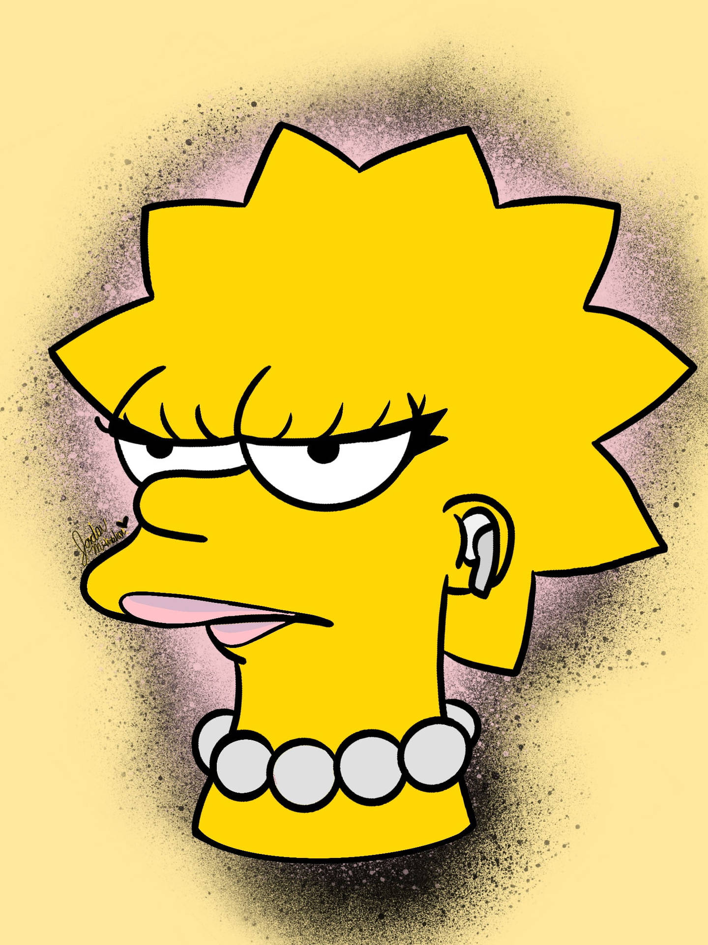 Lisa Simpson As A Baddie Cartoon Girl Background