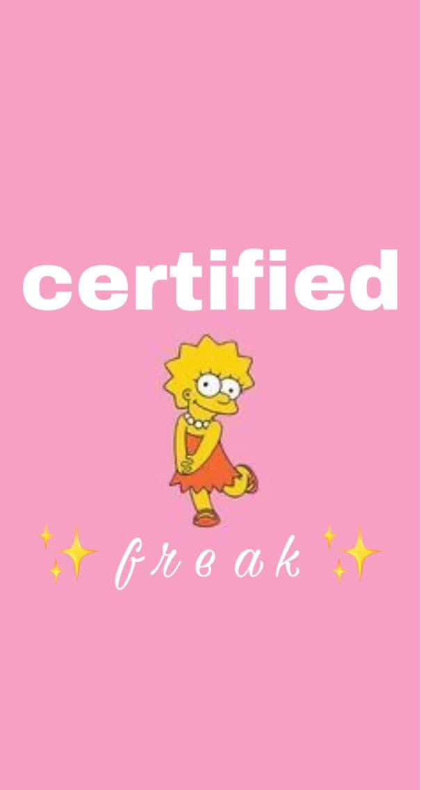 Lisa Simpson Certified Freak Background