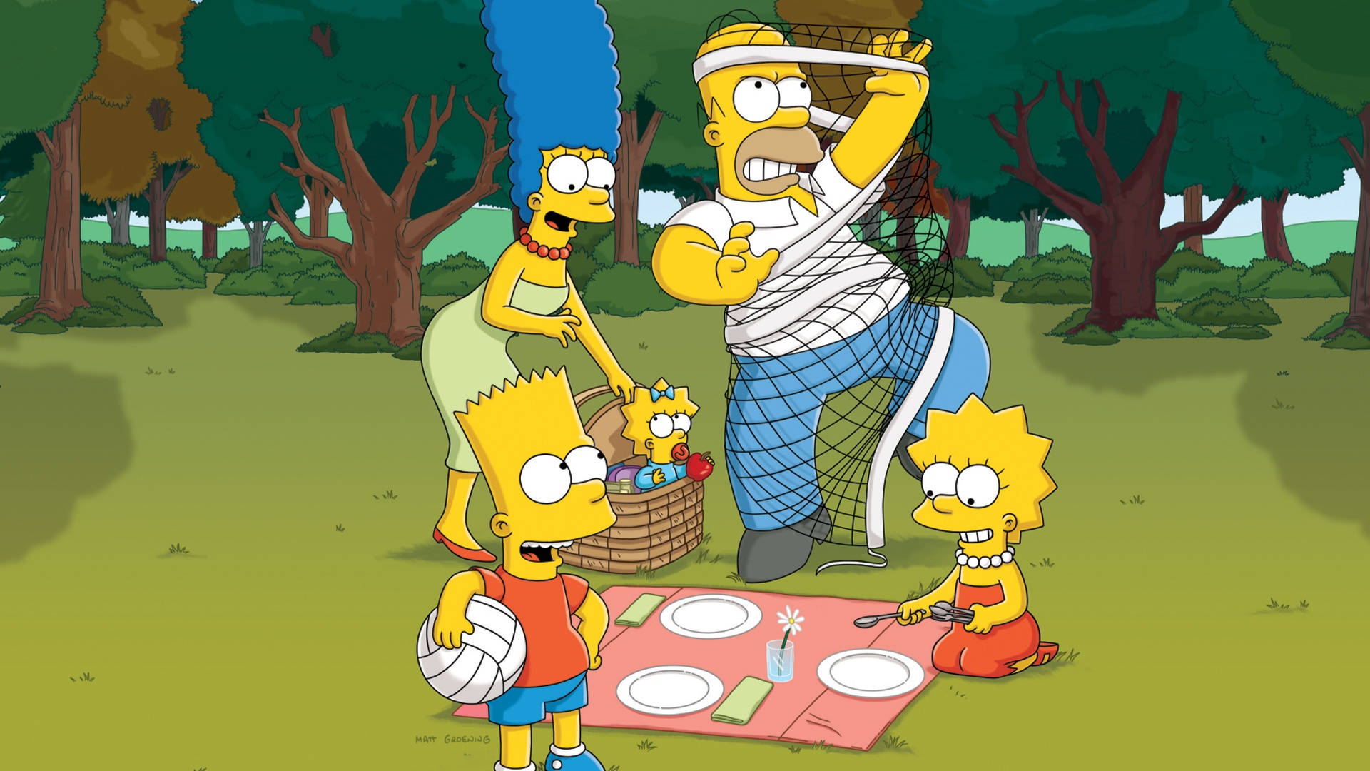 Lisa Simpson Enjoying Family Picnic Background