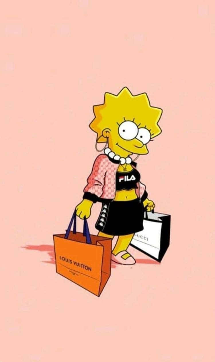 Lisa Simpson Luxury Aesthetic Background
