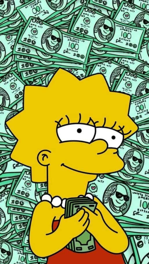 Lisa Simpson Money Aesthetic Background