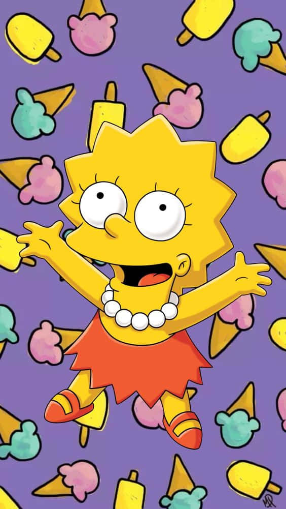 Lisa Simpson Partying Aesthetic Background