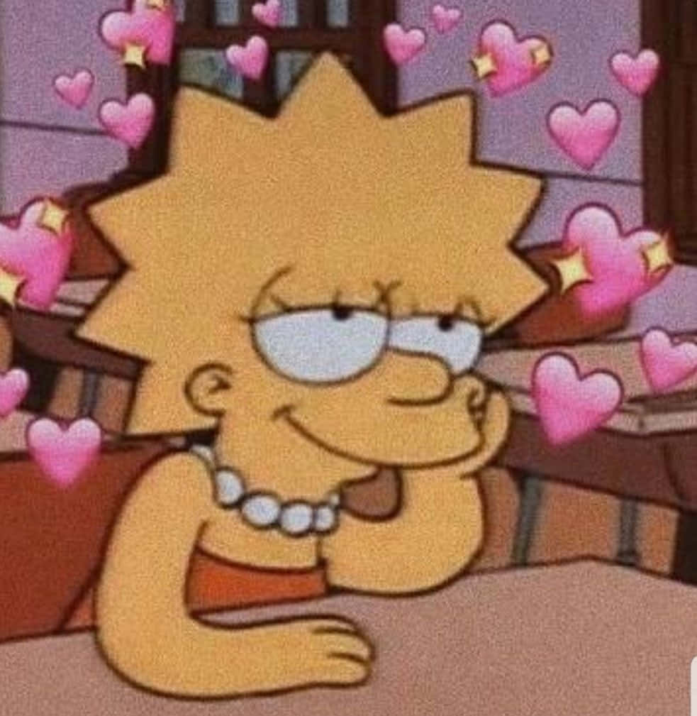 Lisa Simpson Showing Her Love For Pfp Background