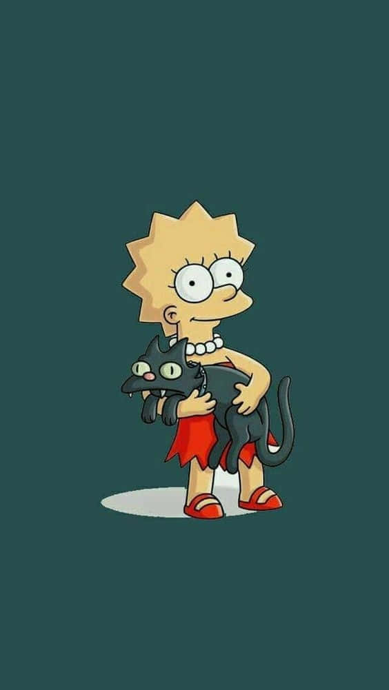 Lisa Simpson With Pet Aesthetic Background