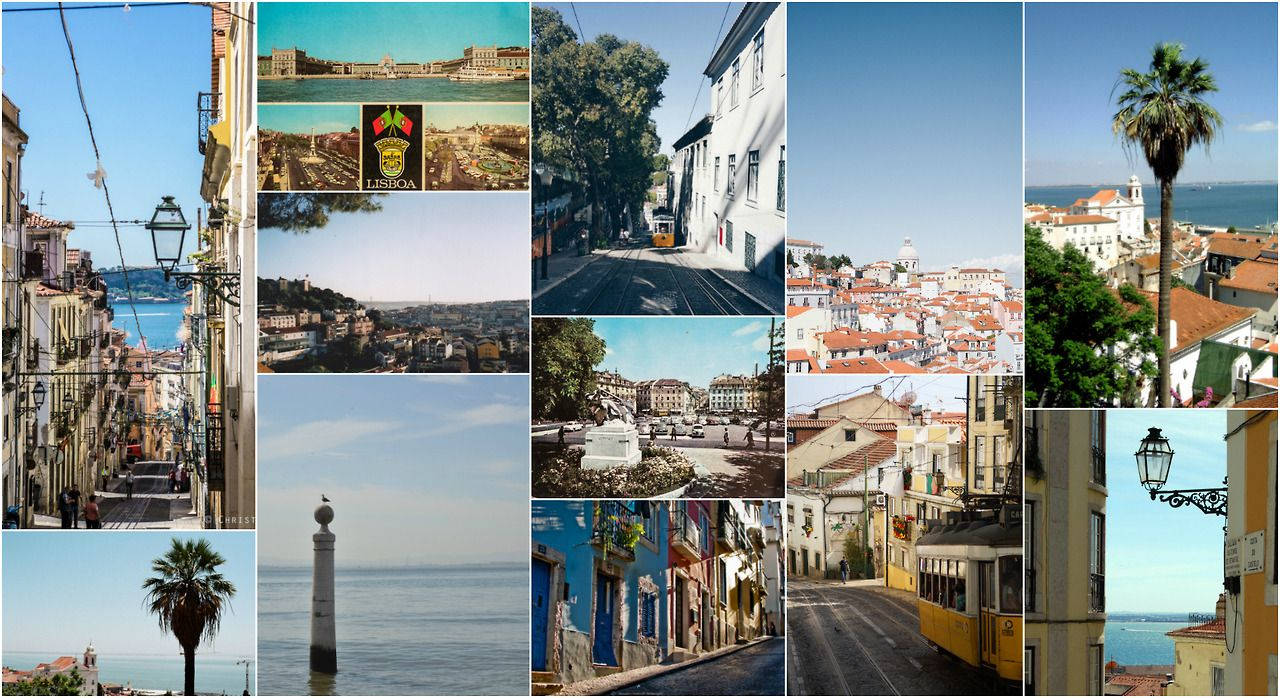 Lisbon Portugal Aesthetic Collage Laptop Background