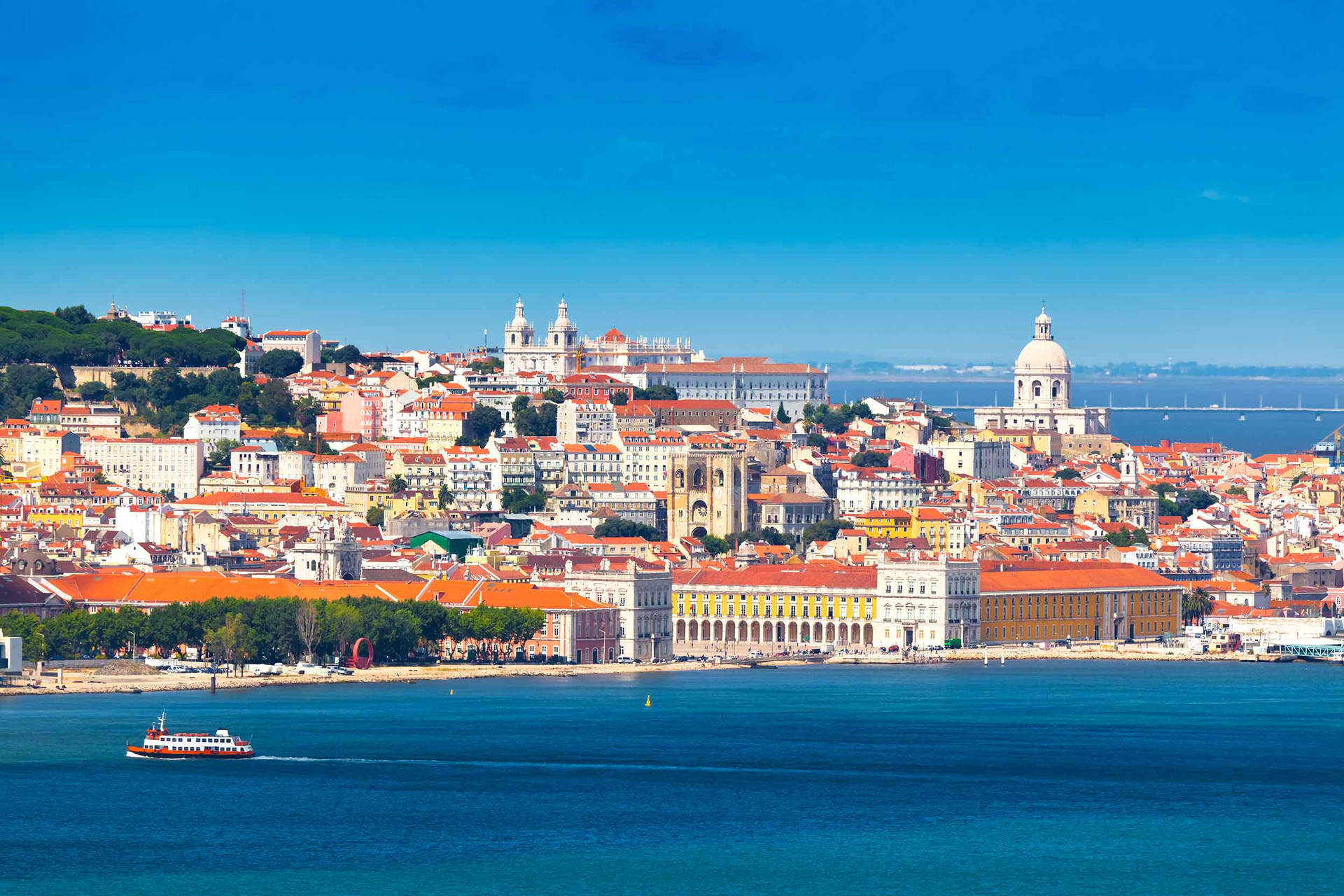 Lisbon Vibrant Coast Background