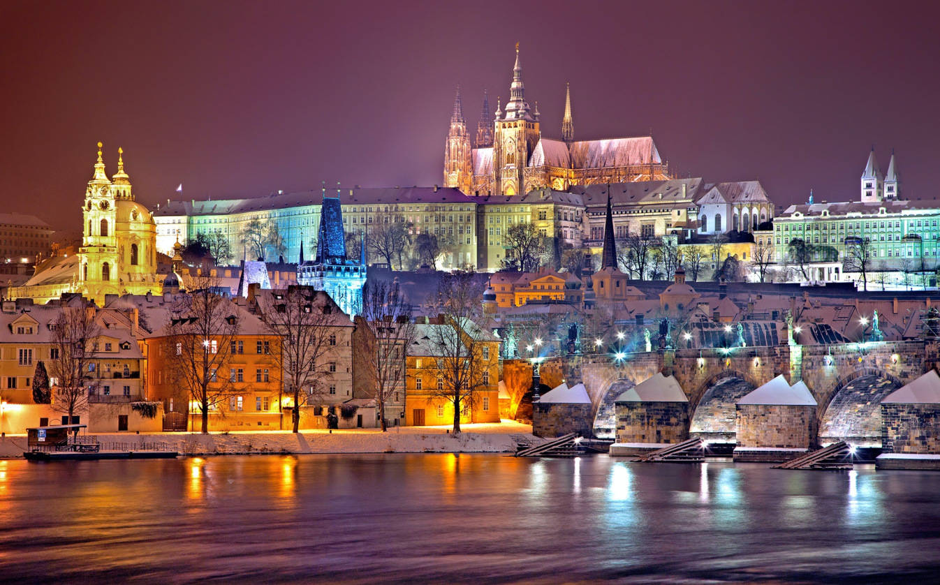 Lit-up Prague Background