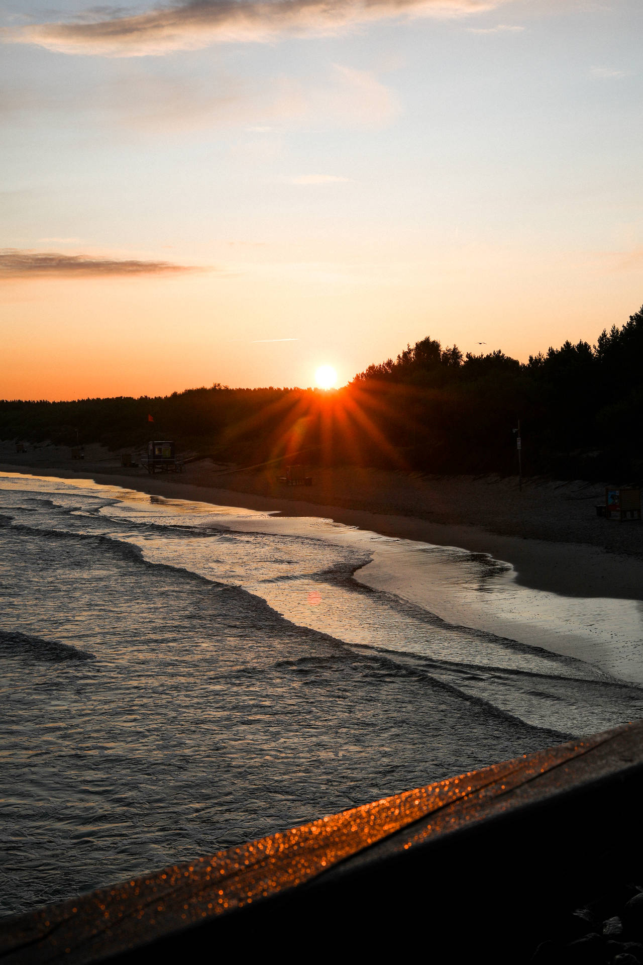 Lithuania Beach During Sunset Background