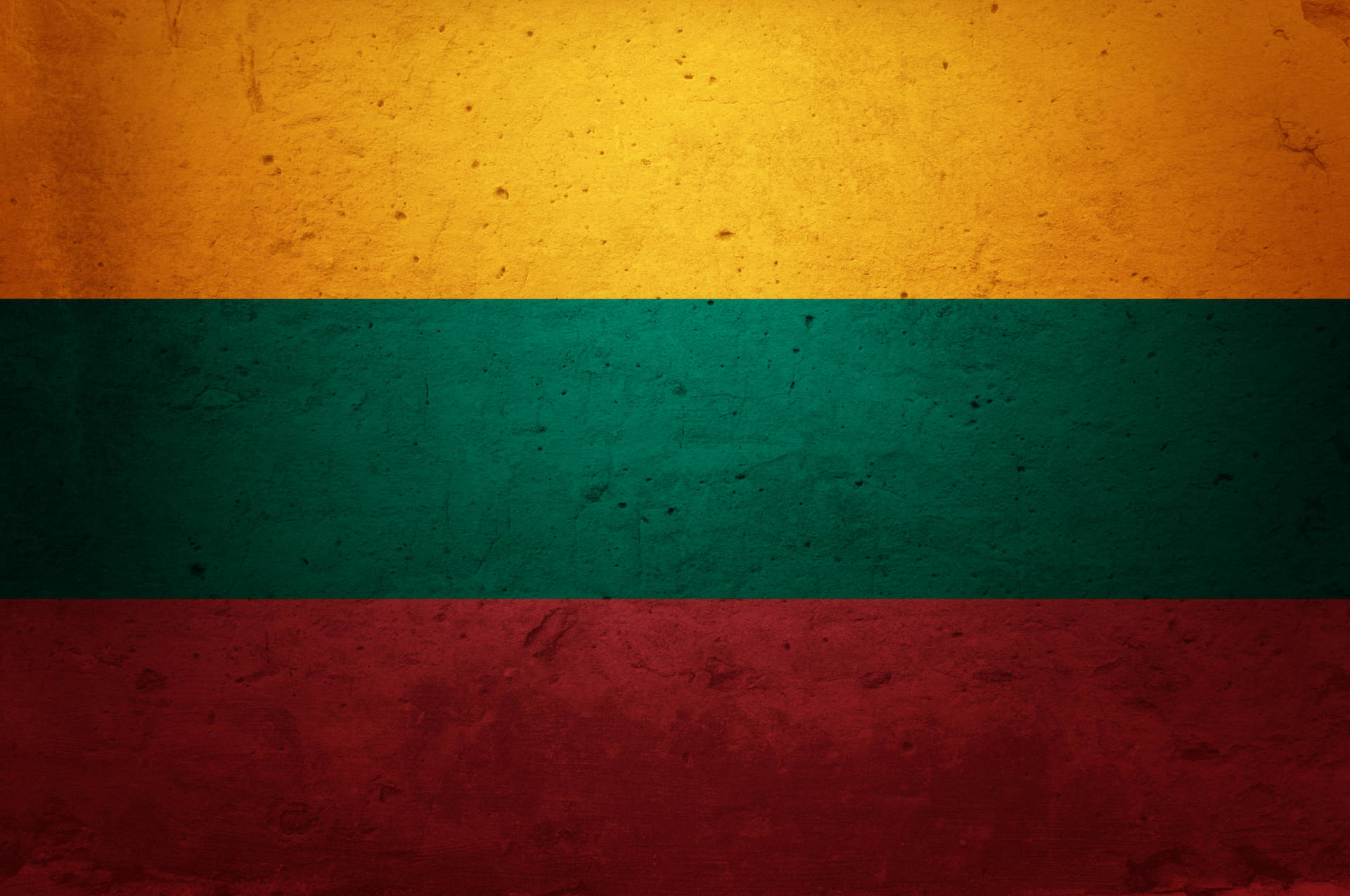 Lithuania Flag On Wall Background