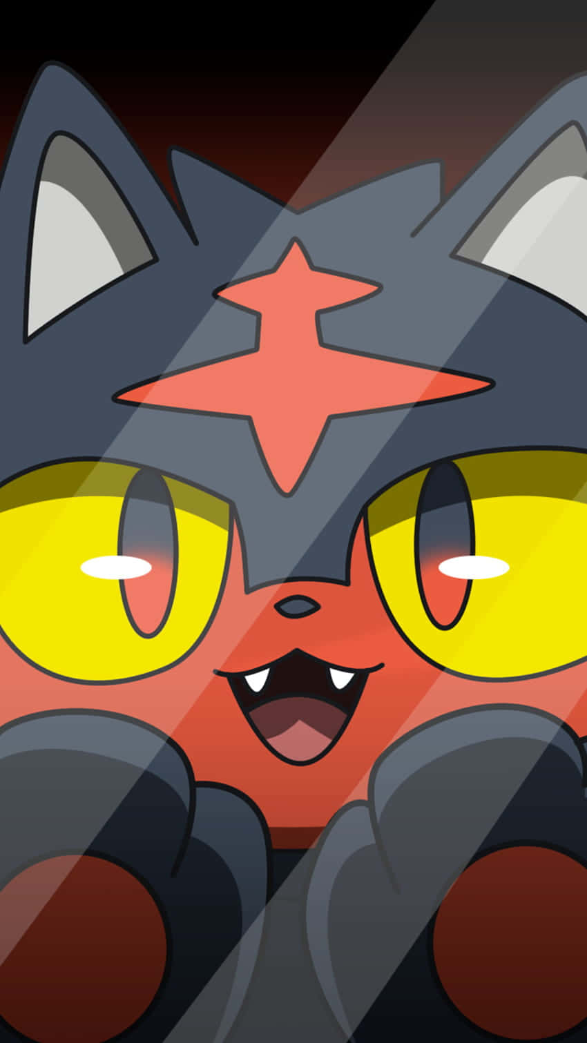 Litten Behind Glass Background