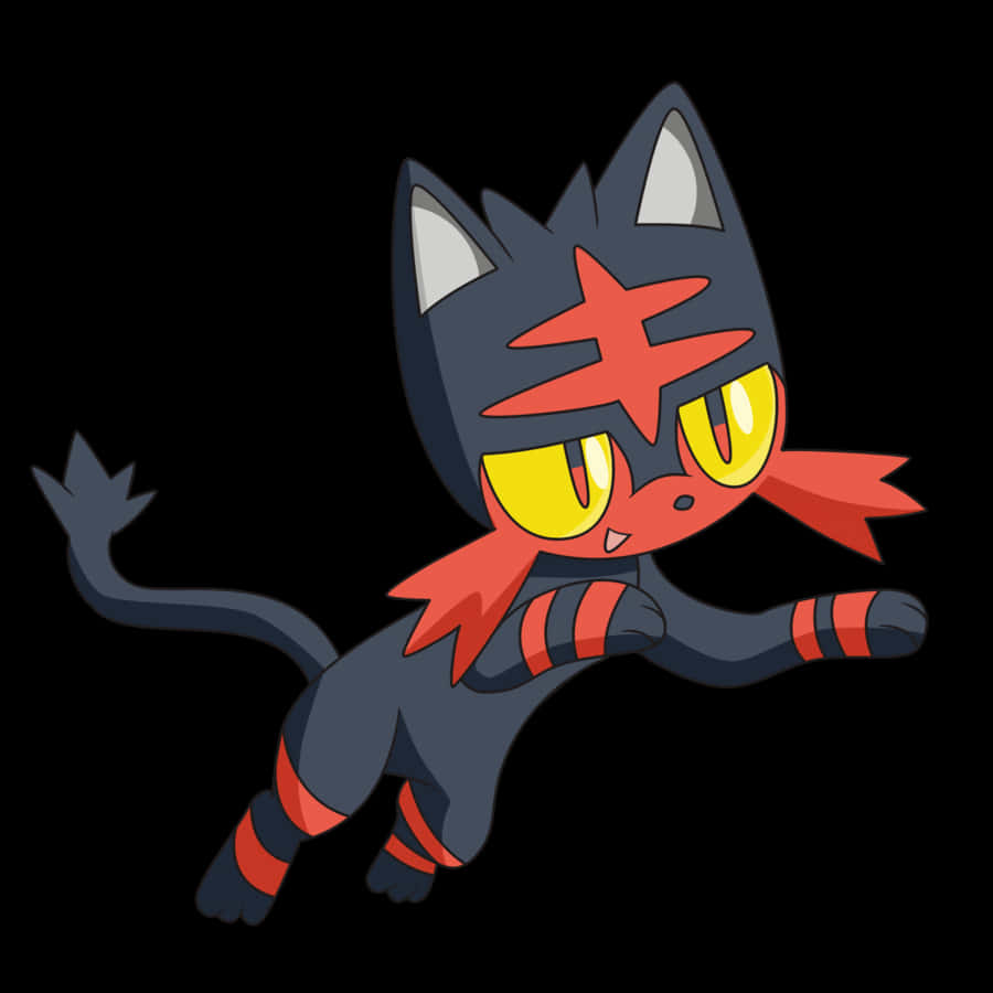 Litten Ready For Battle Background