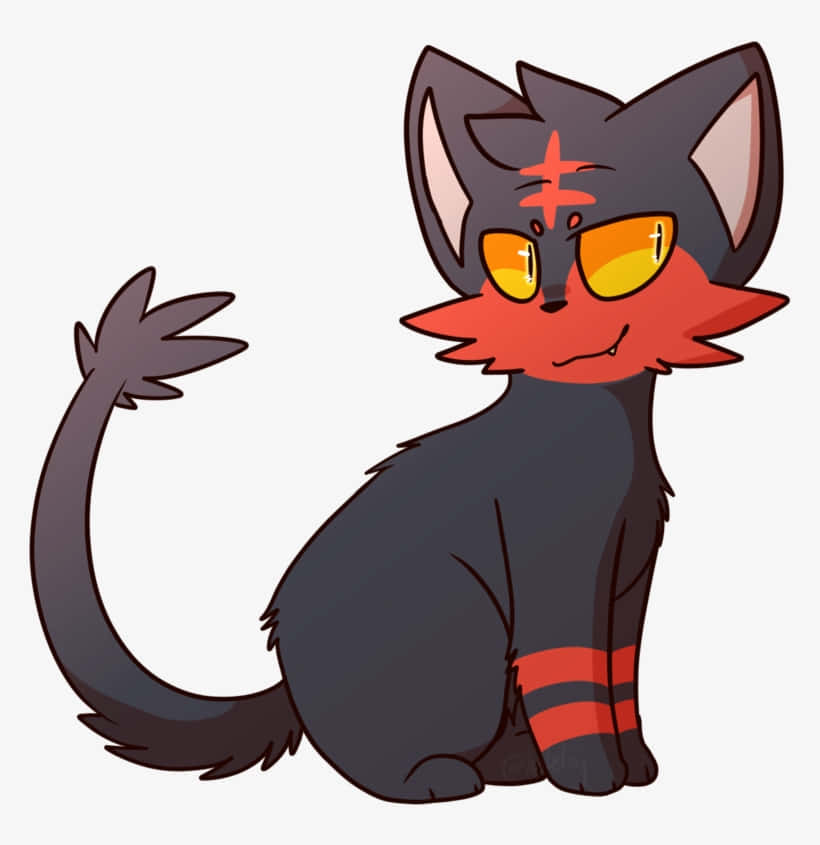Litten Smirking In Plain Background
