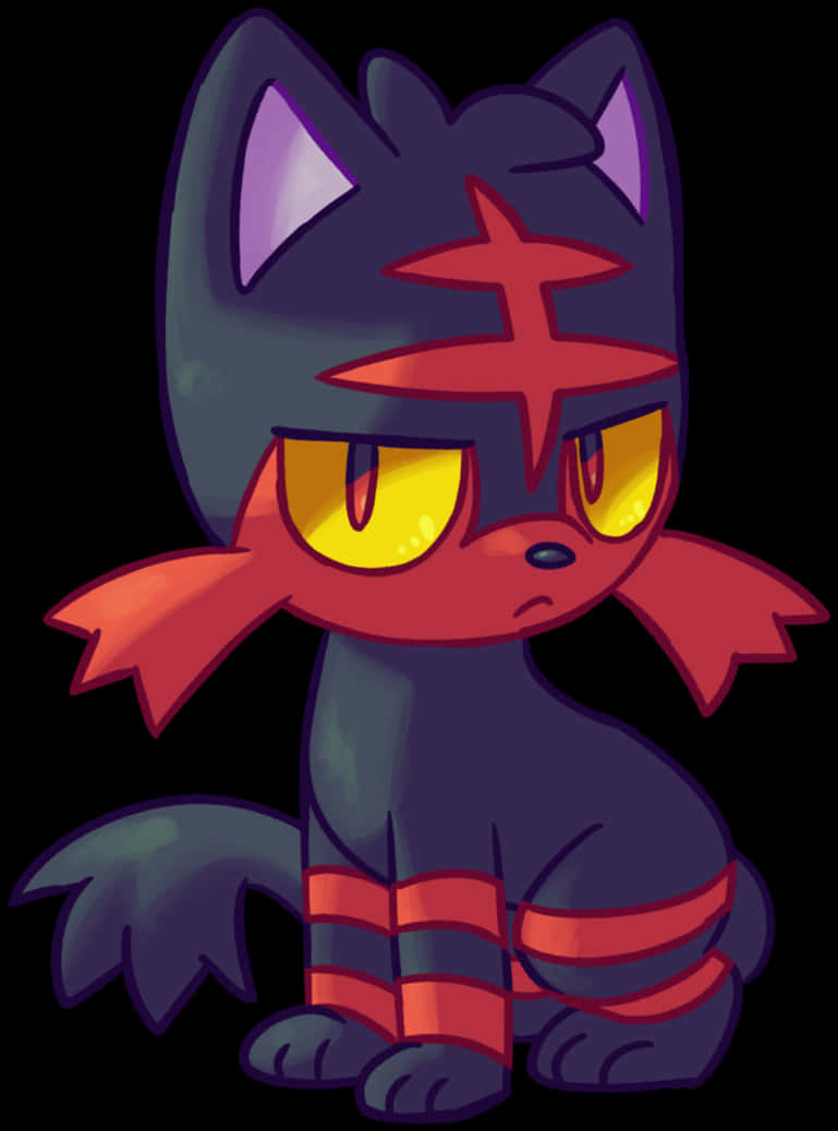 Litten With Judging Face Background