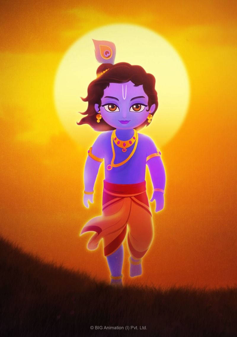 Little Cartoon Krishna Background