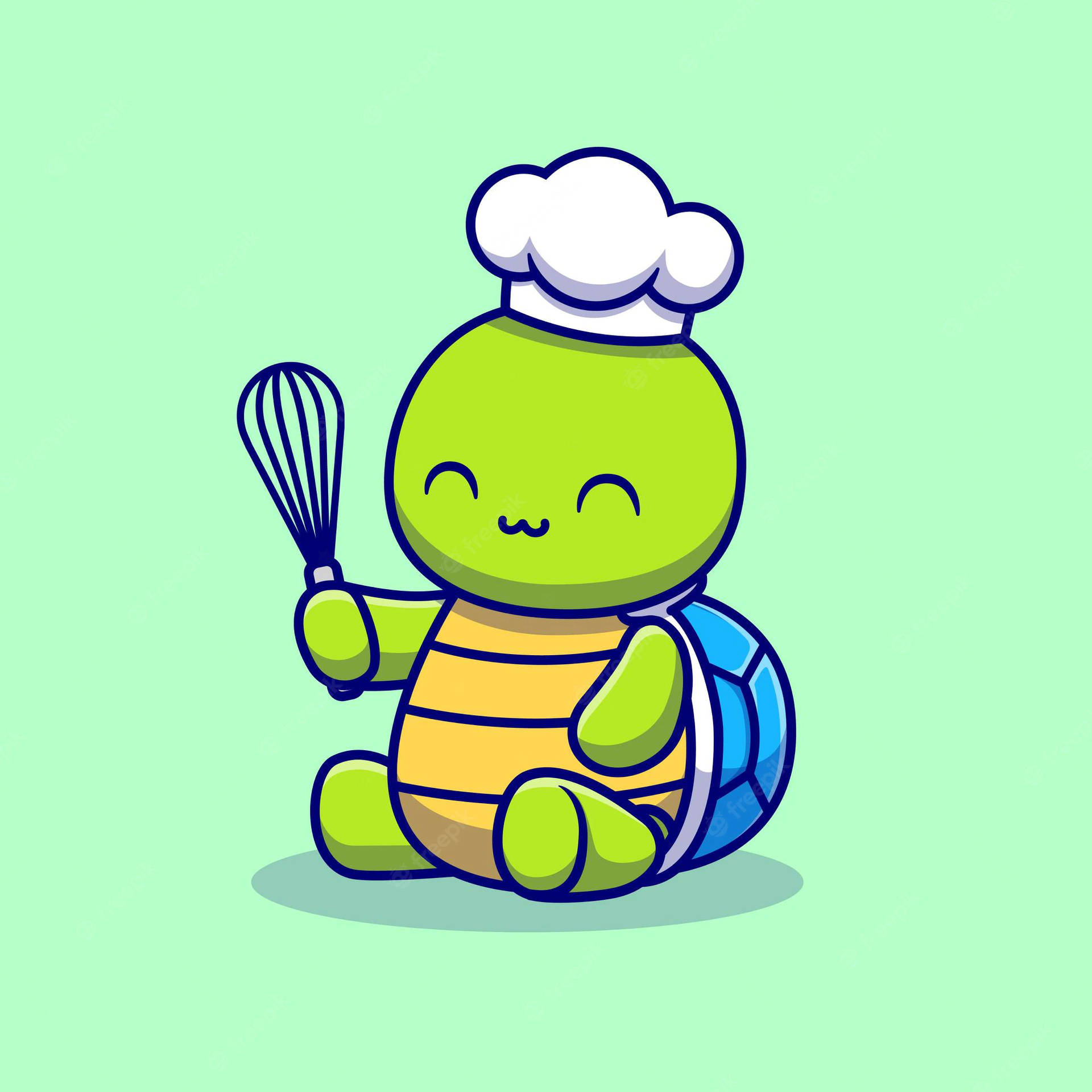 Little Chef Cartoon Turtle Background