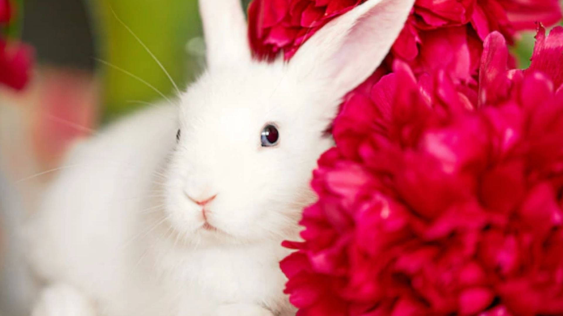 Little Cute White Rabbit Background