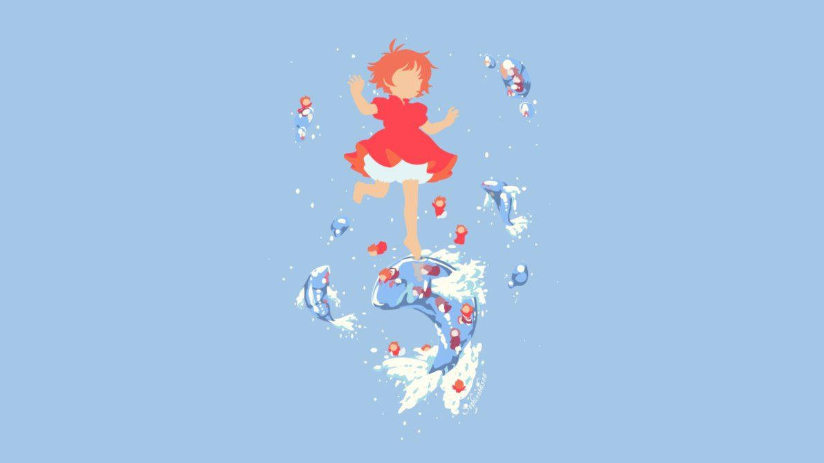 Little Girl Ponyo Art Background