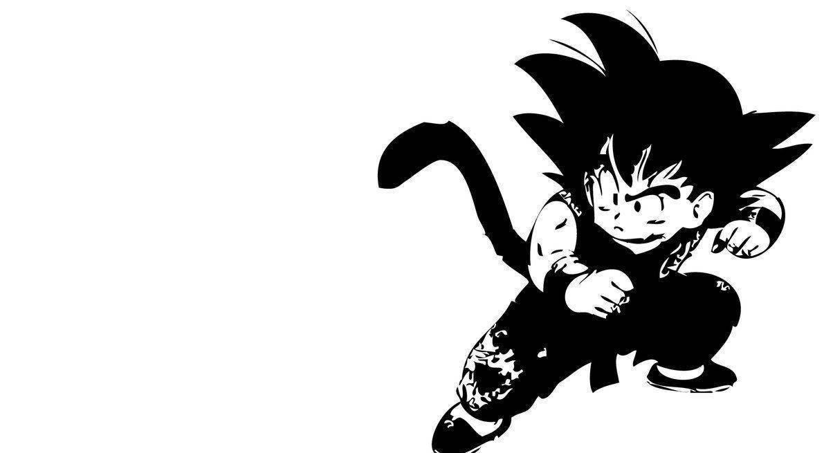 Little Goku Black And White Background