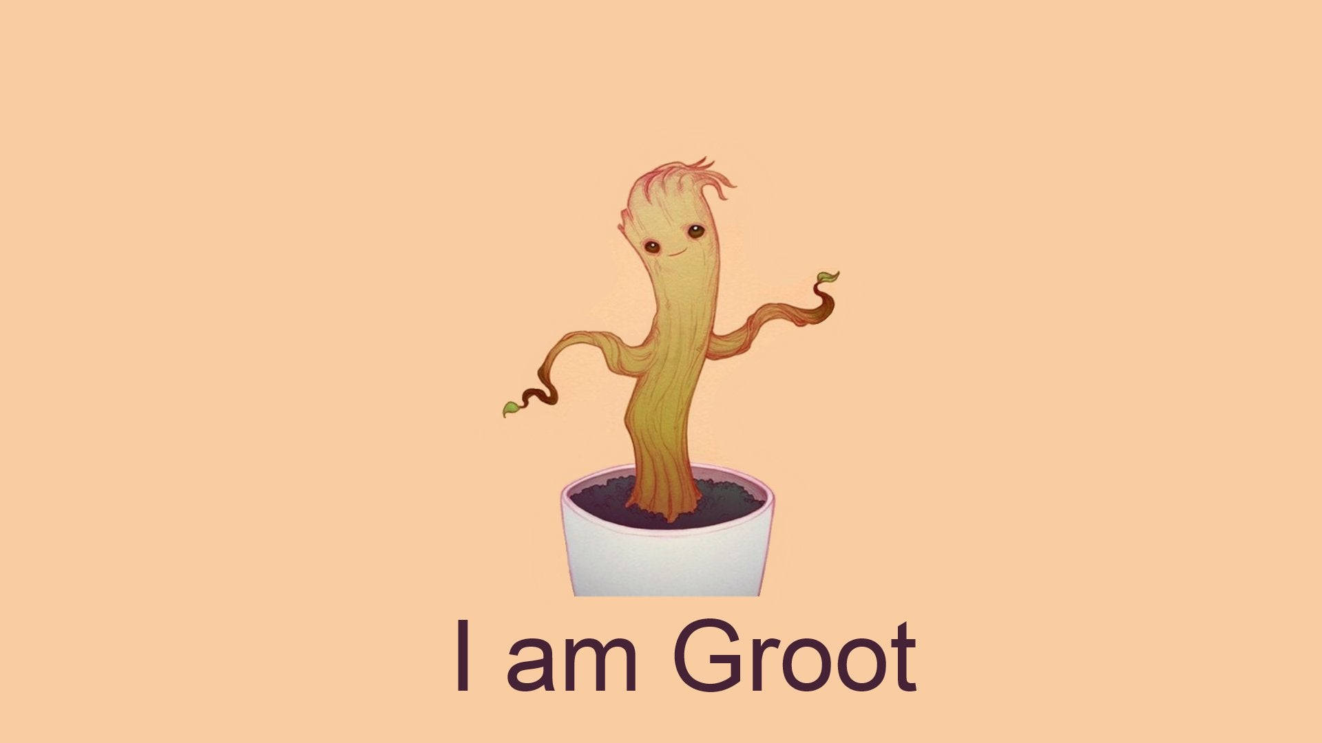 Little Groot In A Pot Background