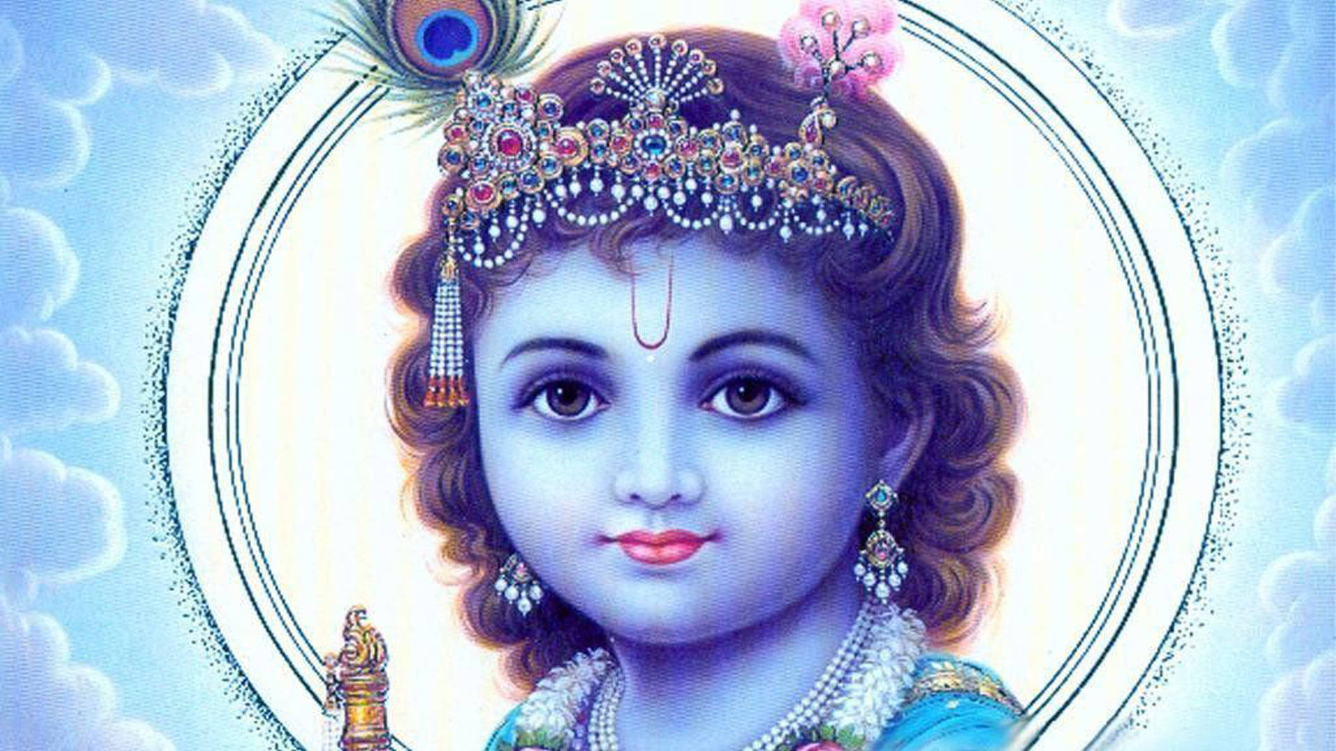 Little Hindu God Krishna Background