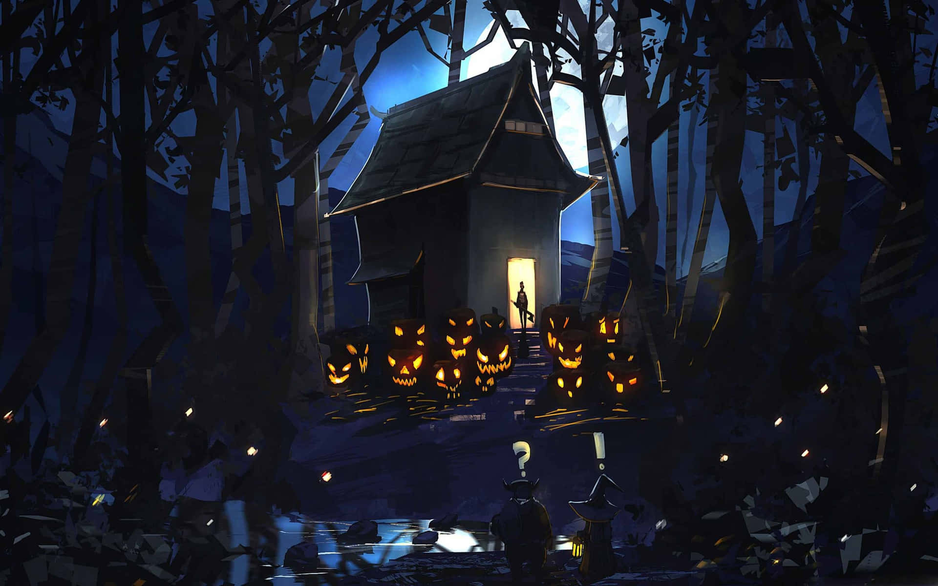 Little House Halloween Macbook Background