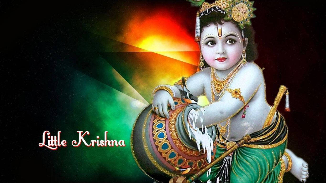 Little Krishna Digital Art Background