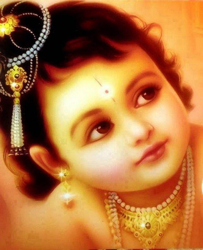 Little Krishna Hd Close-up Background