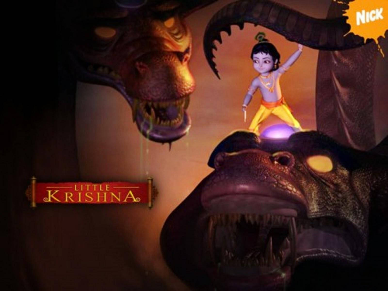 Little Krishna Hd Fighting Dragons Background