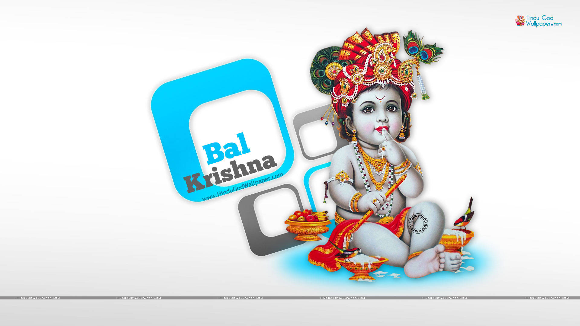 Little Krishna In White Background