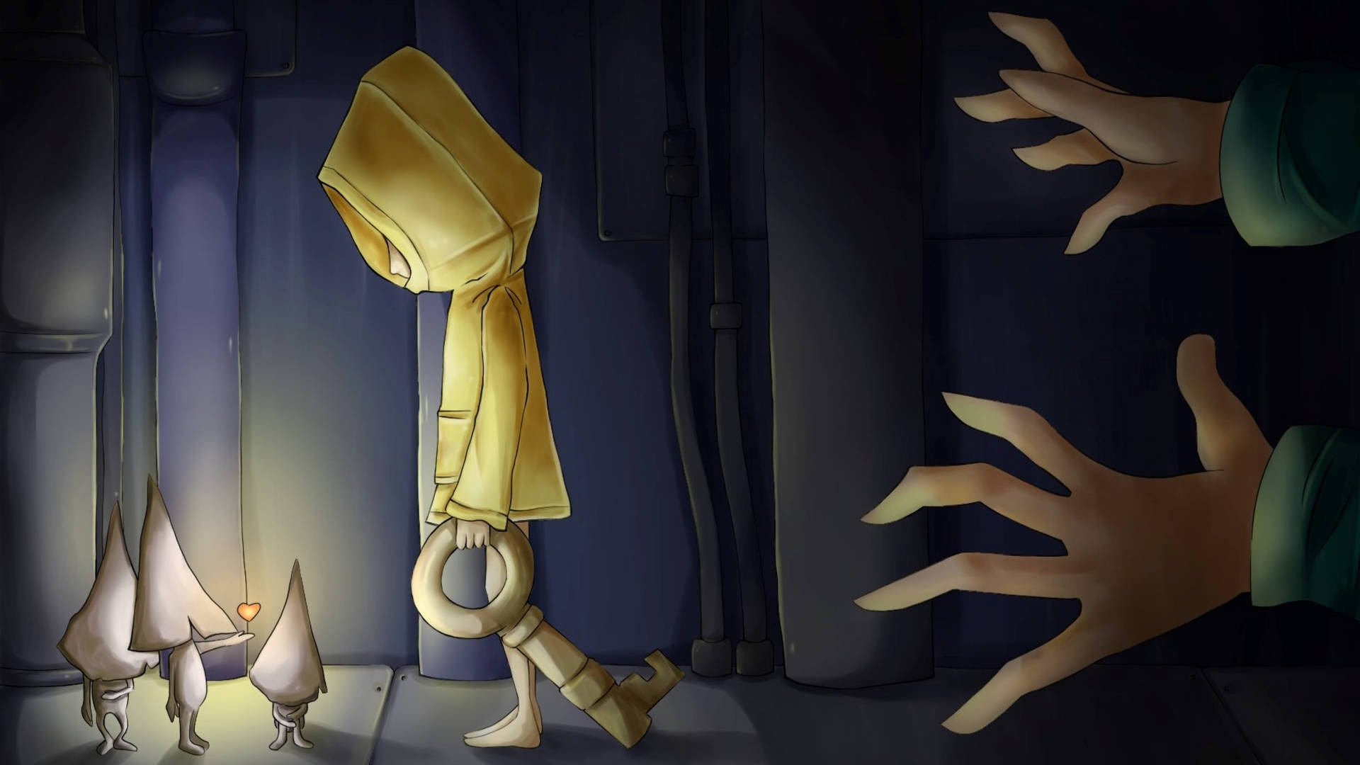 Little Nightmares Six And Nomes Art Background