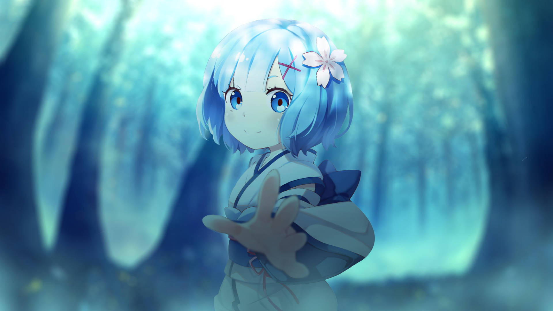 Little Rem In Forest Background