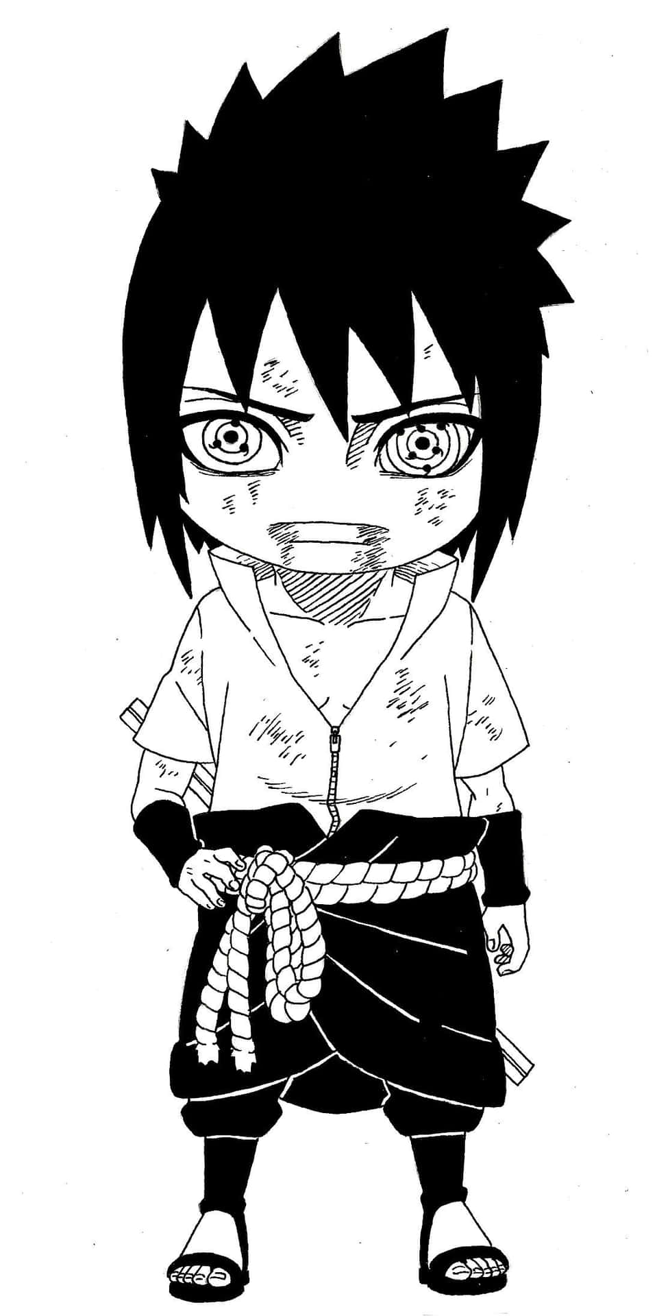 Little Sasuke Sketch Art Manga Background