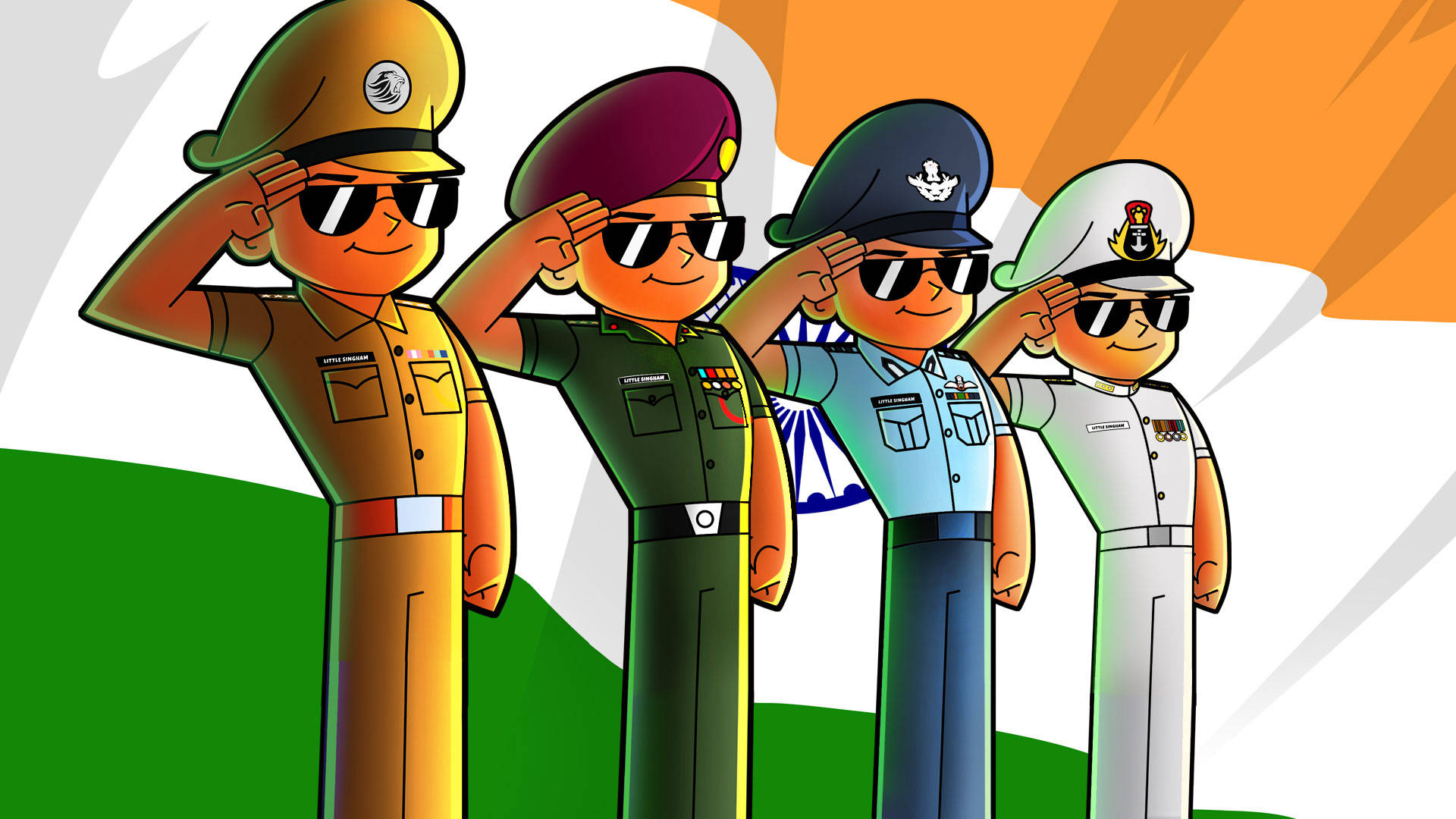Little Singham In Police Uniform Background